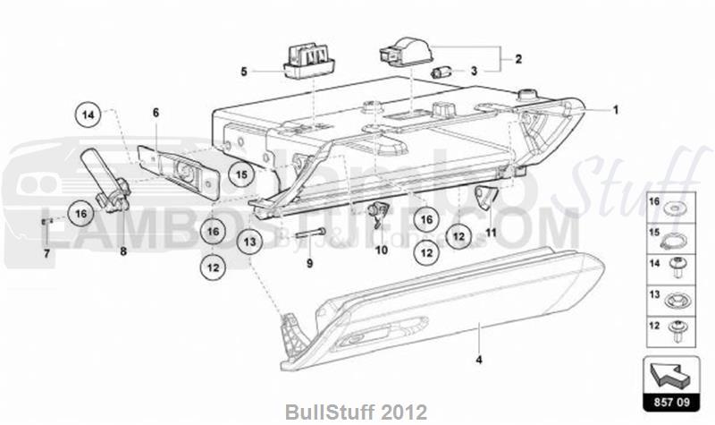 2020 Lamborghini AVENTADOR S USA GLOVE COMPARTMENT (857.09.00)